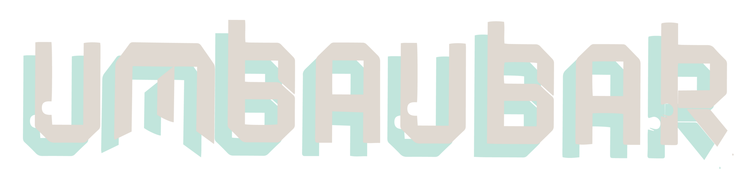 umbaubar logo Schriftzug türkis outline
